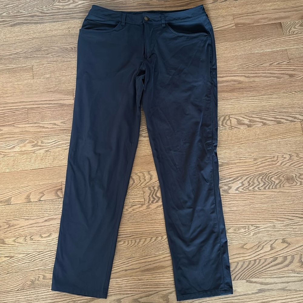 Black/graphite Lululemon ABC men’s pants. 34” waist.